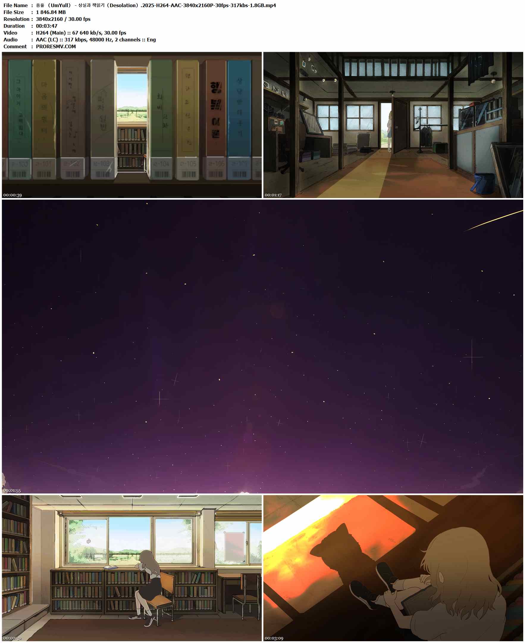 음율 （UmYull） - 상실과 책읽기（Desolation）.2025-H264-AAC-3840x2160P-30fps-317kbs-1.8GB官方MV_高清MV